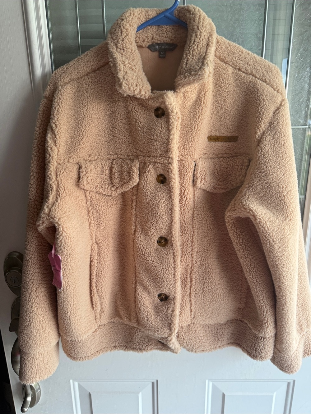Simply Southern Plush Teddy Jacket in Light Beige 0125
